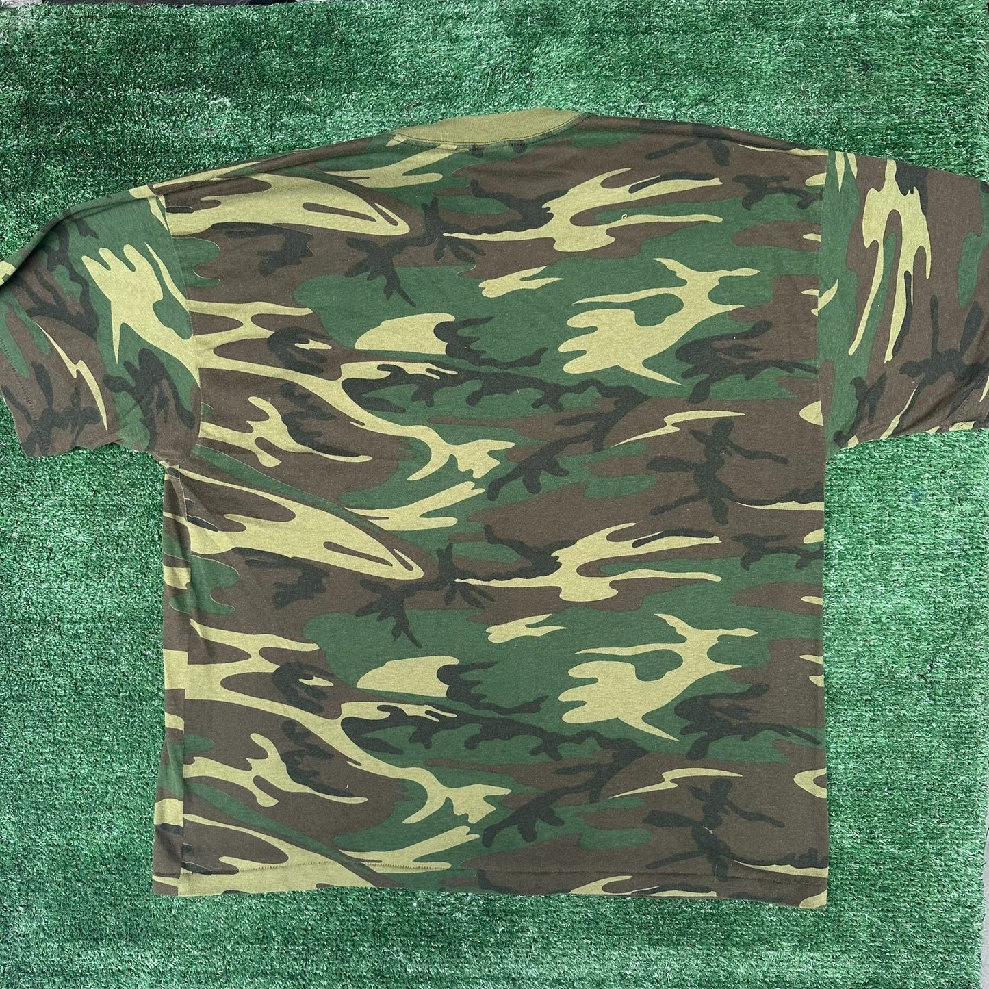 Vintage 80s Ranger M81 Woodland Camo T-Shirt Grunge Punk Single Stitch Paper Thin