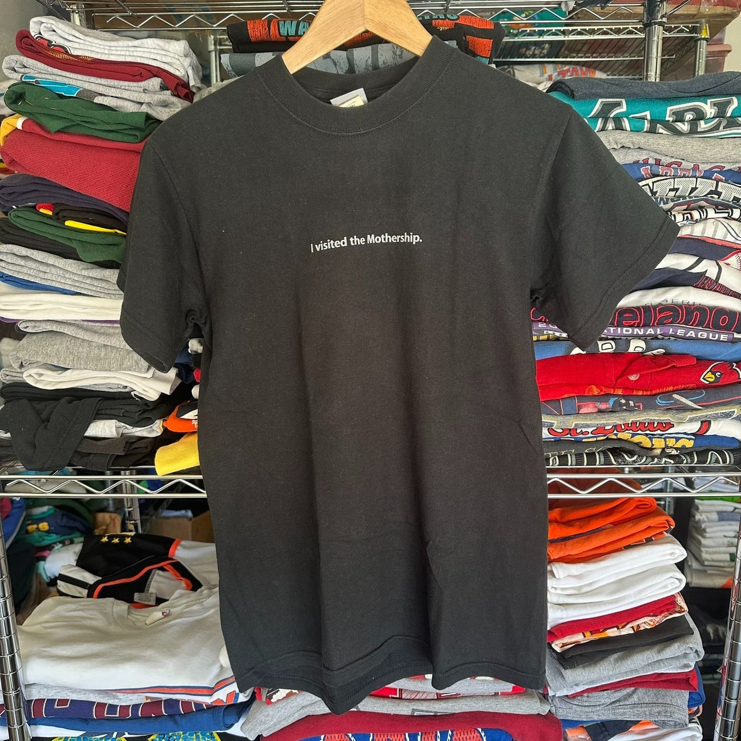 Vintage Y2K Apple I Visited the Mothership T-Shirt Black S Silicon Valley Tech