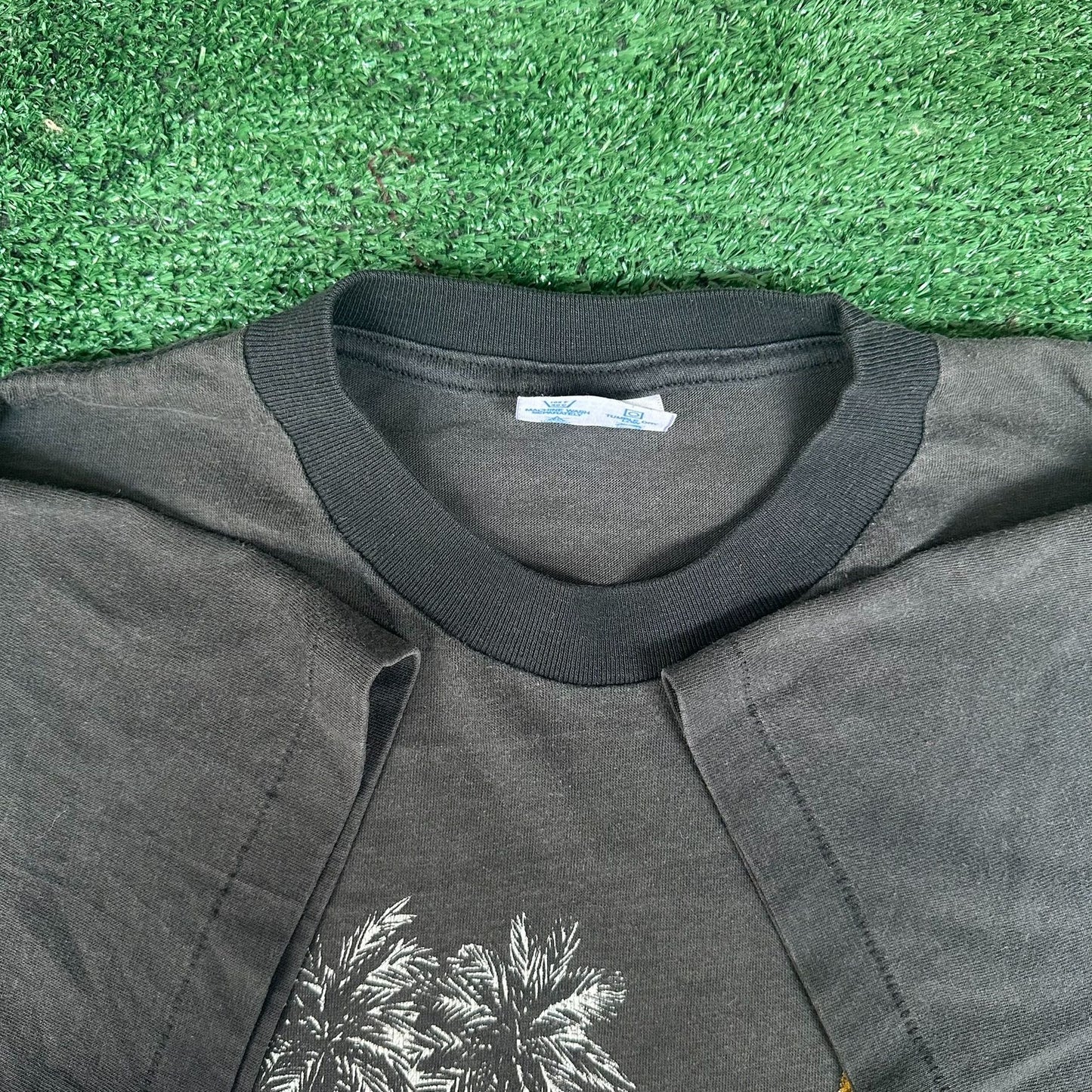 Vintage 80s San Juan Puerto Rico T-Shirt Black Single Stitch Tropical Neon Surf