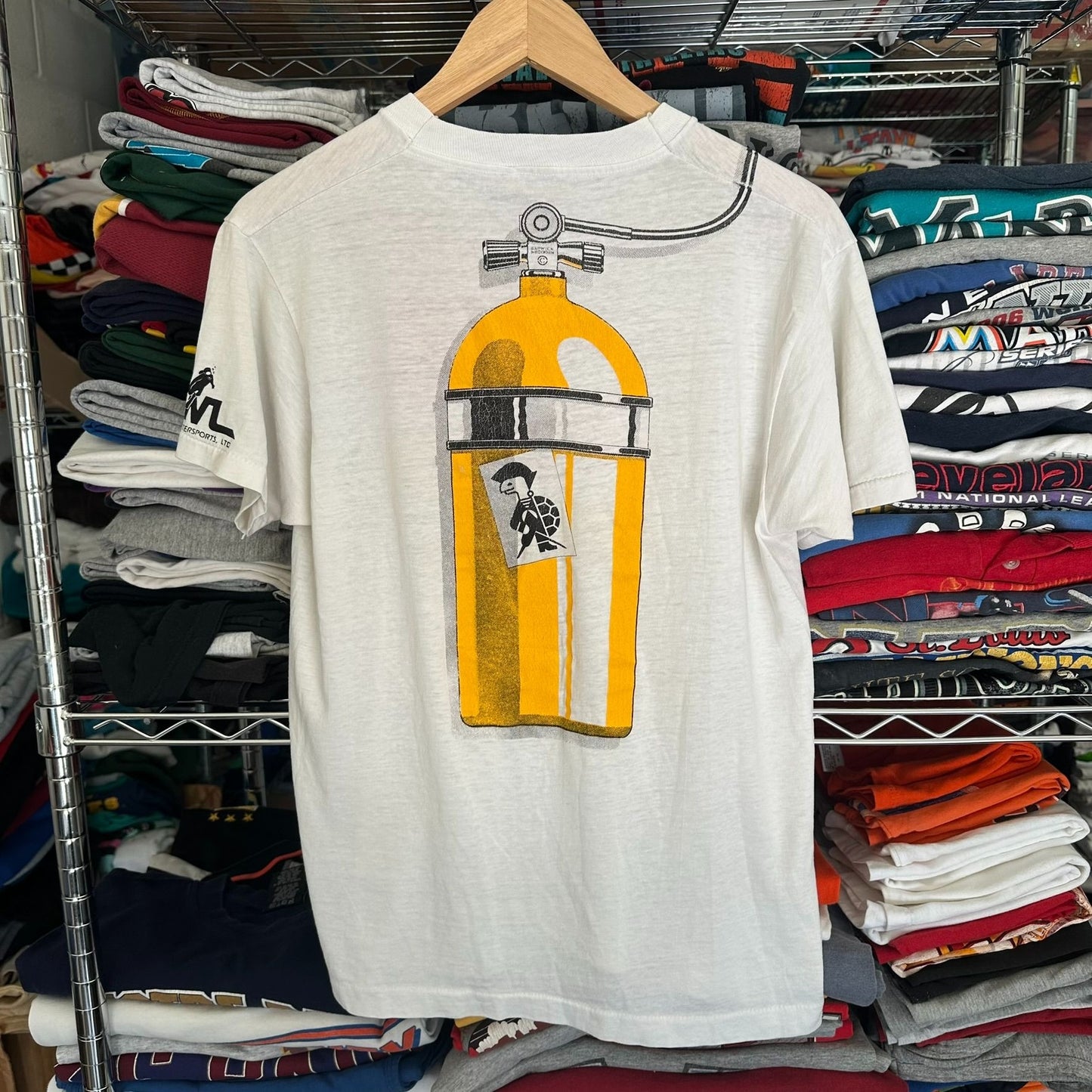 Vintage 80s Cayman Islands Scuba Diving T-Shirt Single Stitch White S Travel