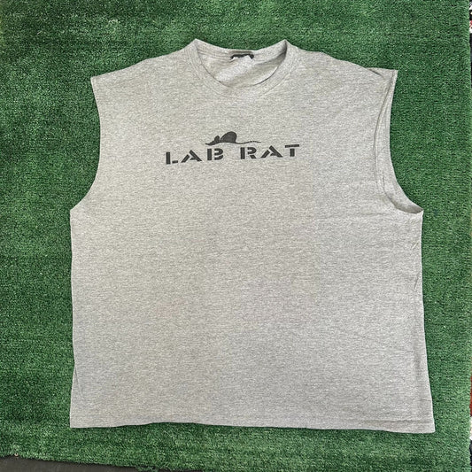 Vintage 90s Lab Rat Muscle T-Shirt Tank Skate Punk Grunge Single Stitch Gray XL