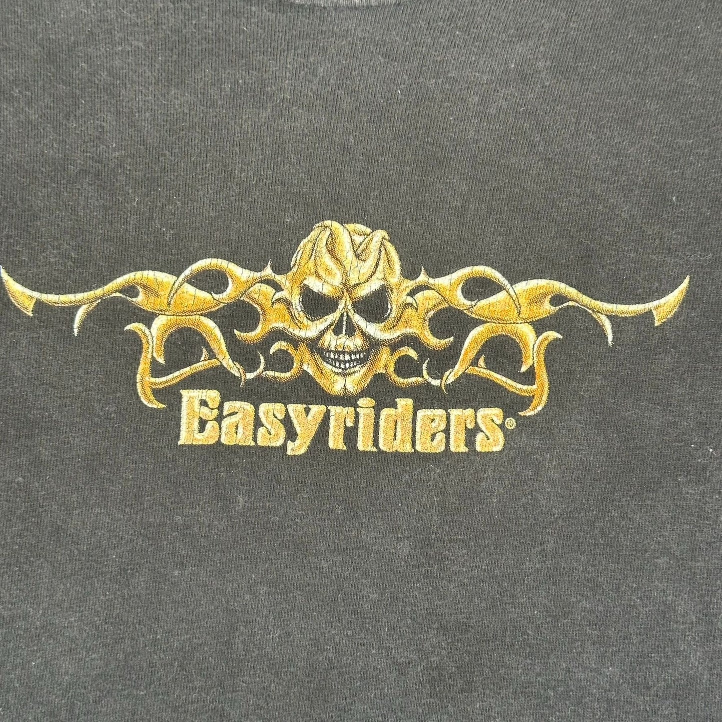 Vintage 90s Easyriders Flame Skull T-Shirt Long Sleeve Goth Grunge Biker XXL Y2K