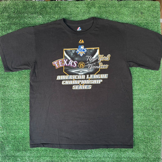 Texas Rangers American League Championship 2010 T-Shirt Majestic MLB Black L