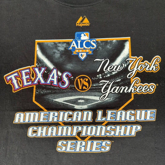 Texas Rangers American League Championship 2010 T-Shirt Majestic MLB Black L