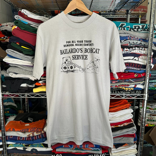 Vintage 80s Bobcat Service T-Shirt Single Stitch Utility Workwear Grunge Gray M