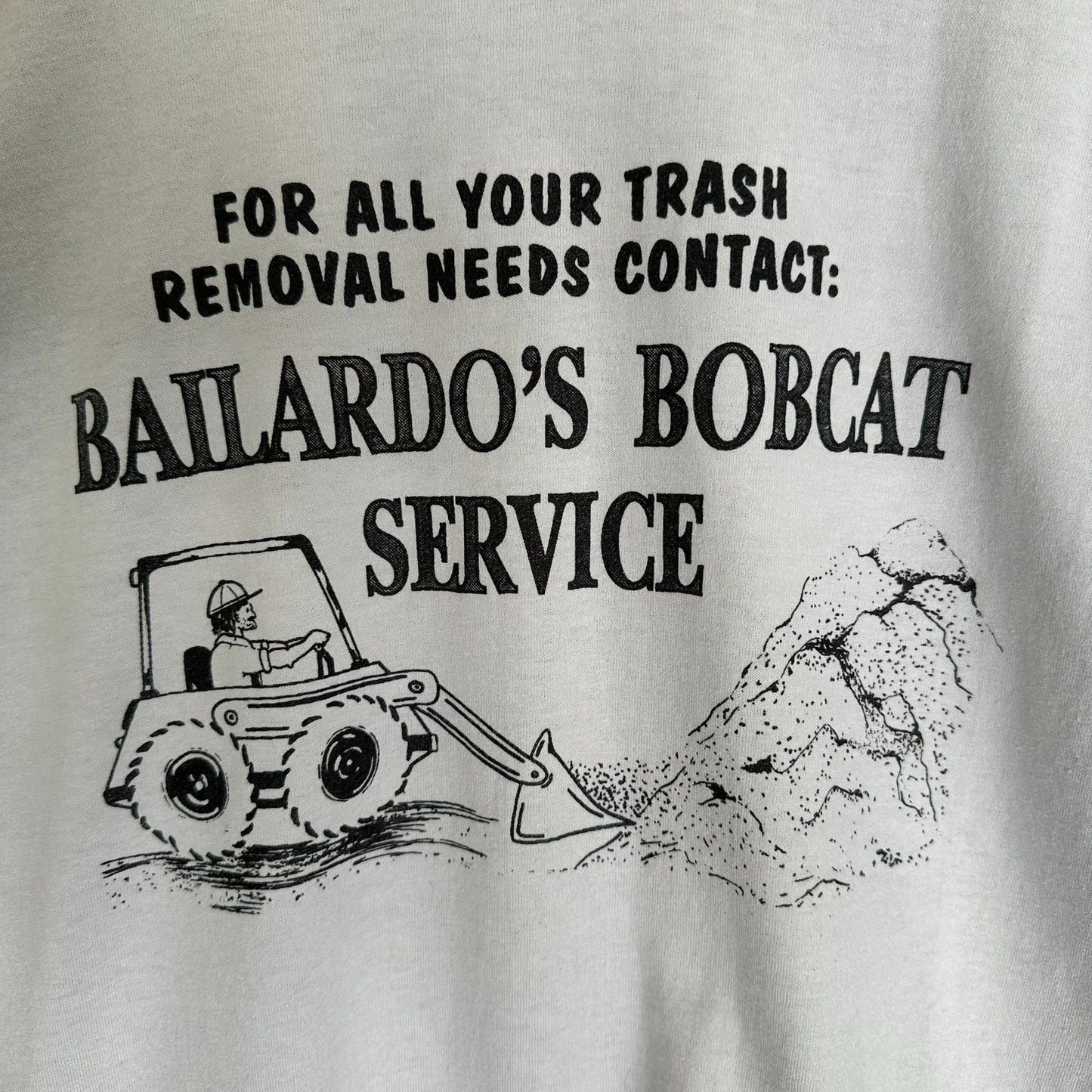 Vintage 80s Bobcat Service T-Shirt Single Stitch Utility Workwear Grunge Gray M