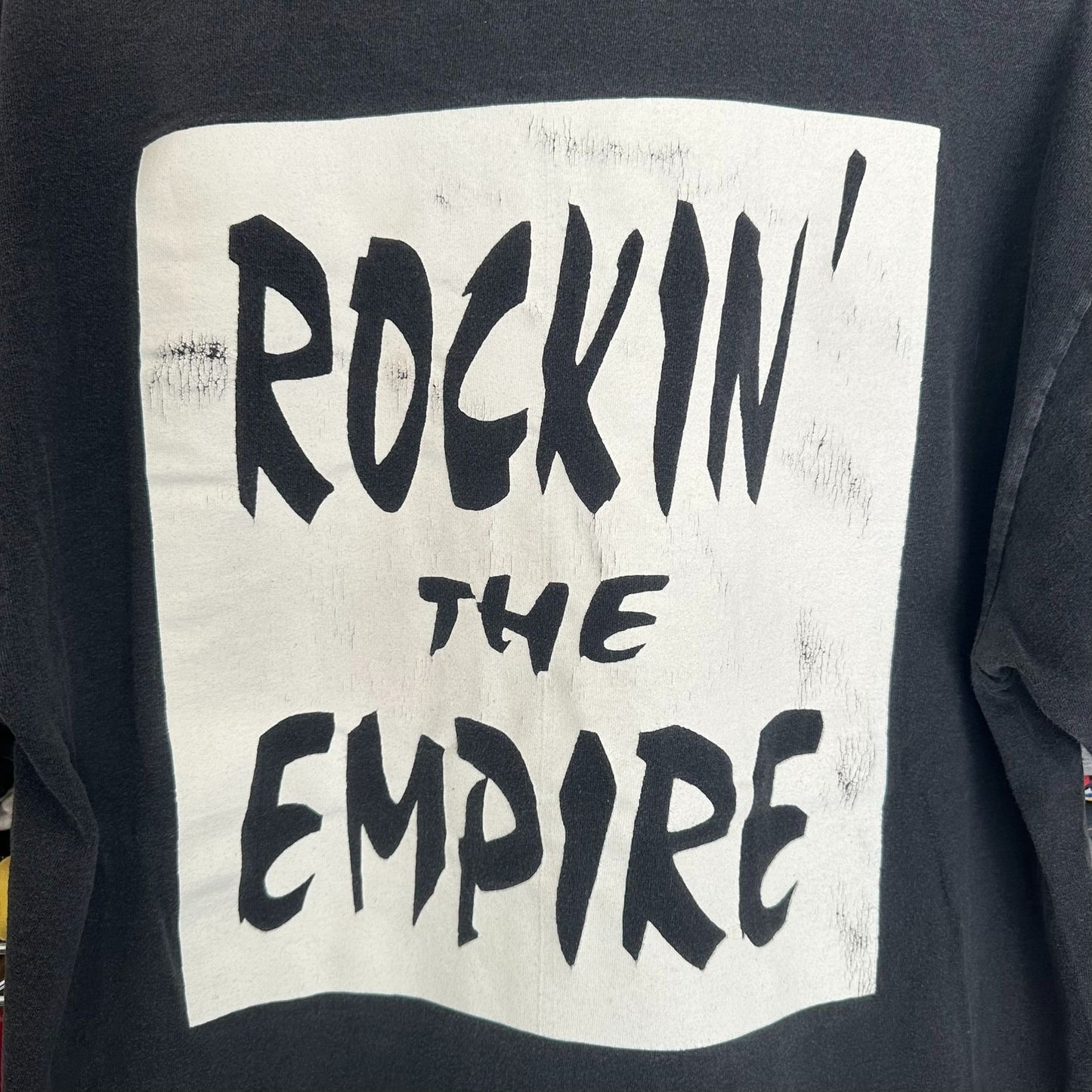 Vintage 90s KCAL FM 96.7 Rock Radio T-Shirt California Grunge Punk Faded Black L