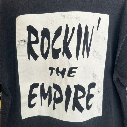 Vintage 90s KCAL FM 96.7 Rock Radio T-Shirt California Grunge Punk Faded Black L