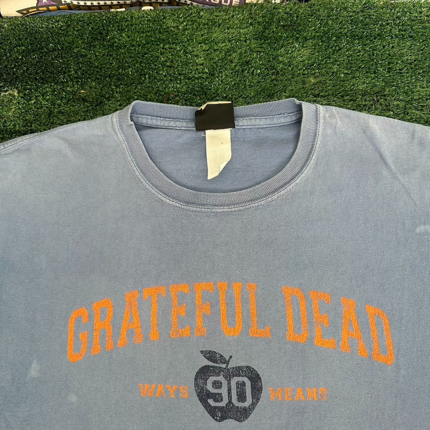 Vintage Y2K Grateful Dead The Garden NY T-Shirt Liquid Blue XL Sun Faded Hippie