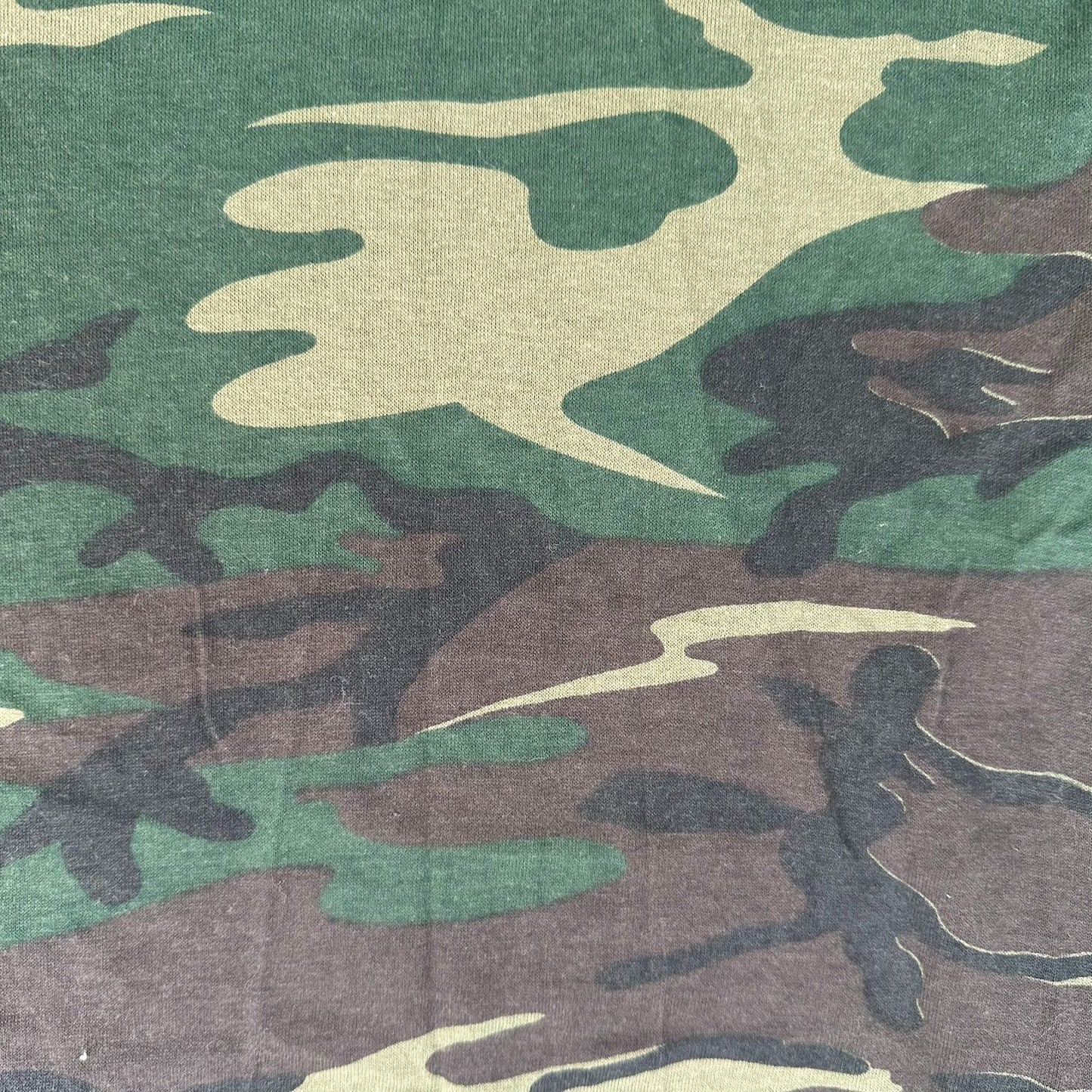 Vintage 80s M81 Woodland Camo T-Shirt Grunge Punk Single Stitch Paper Thin XL