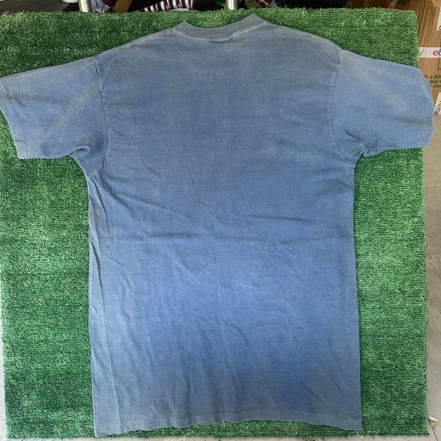 Vintage 90s Pepsi Embroidered T-Shirt Single Stitch Sun Faded Blue L/XL Grunge
