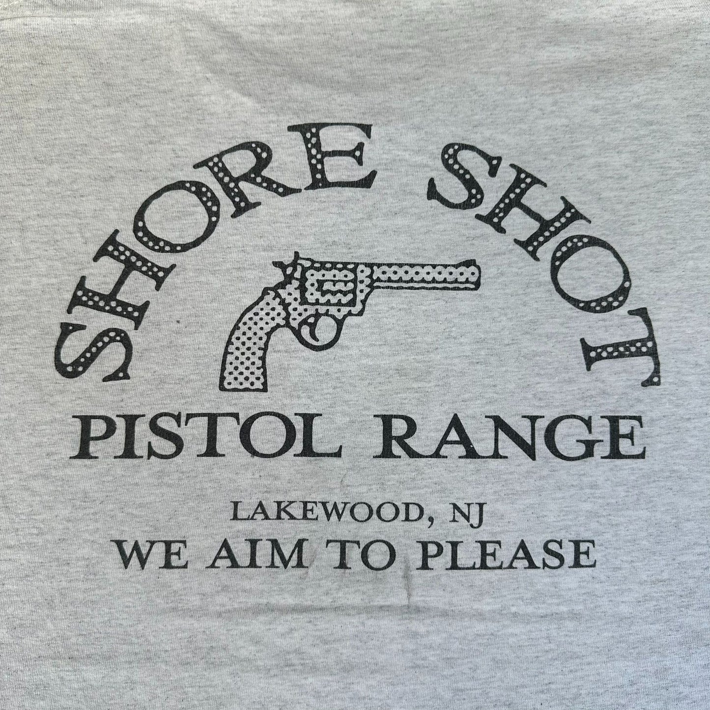 Vintage Y2K Pistol Shooting Range T-Shirt Gray XL Guns Grunge Workwear Utility