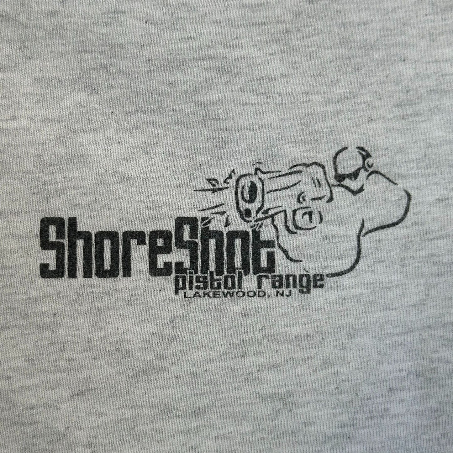 Vintage Y2K Pistol Shooting Range T-Shirt Gray XL Guns Grunge Workwear Utility
