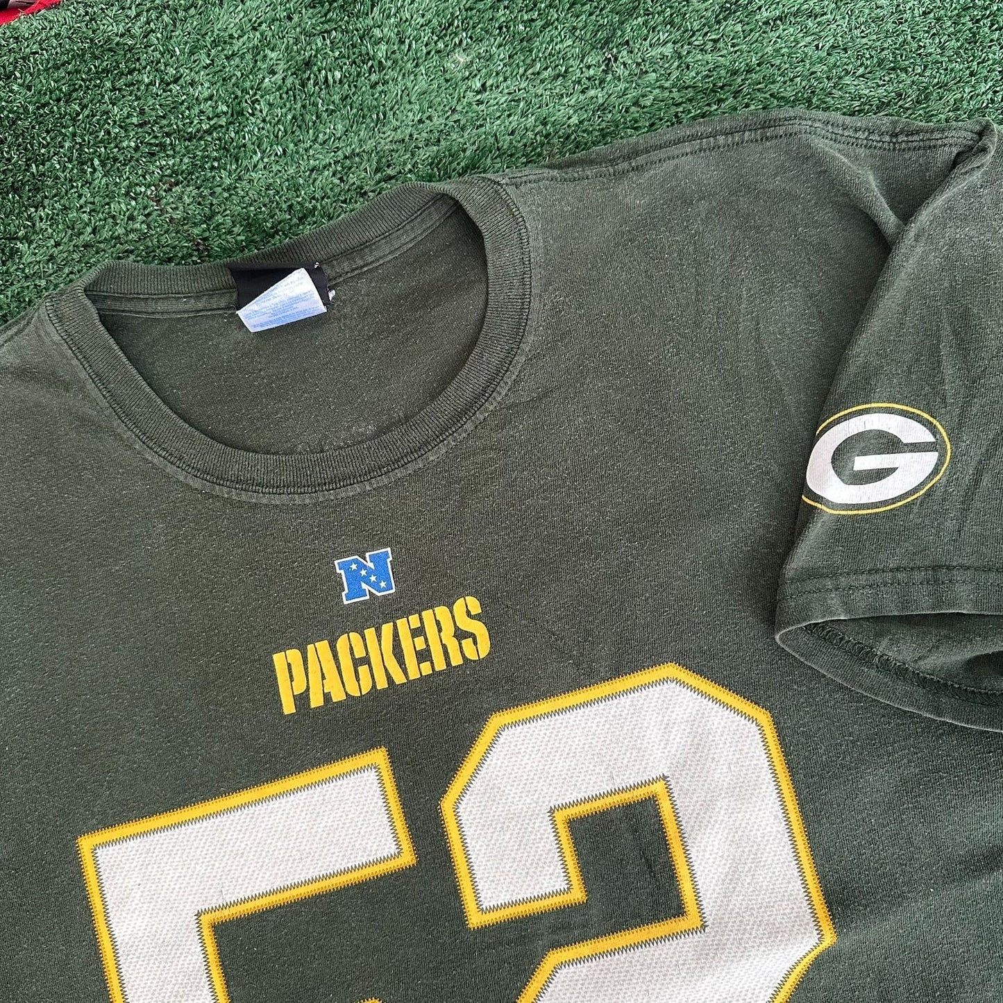 Vintage Y2K NFL Green Bay Packers Jersey T-Shirt Clay Matthews 52 Green XL