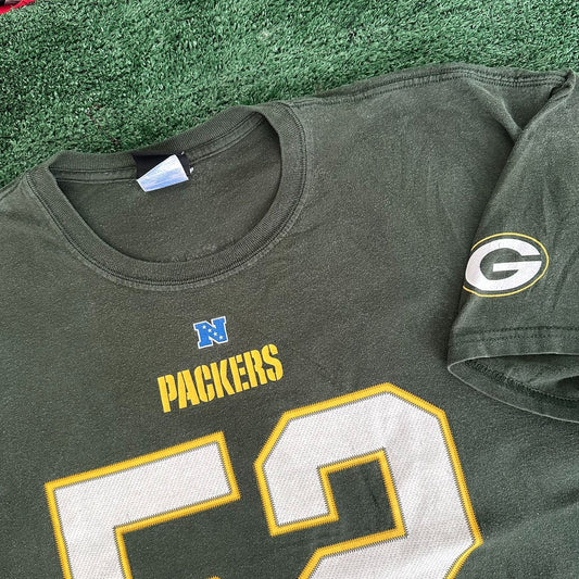 Vintage Y2K NFL Green Bay Packers Jersey T-Shirt Clay Matthews 52 Green XL