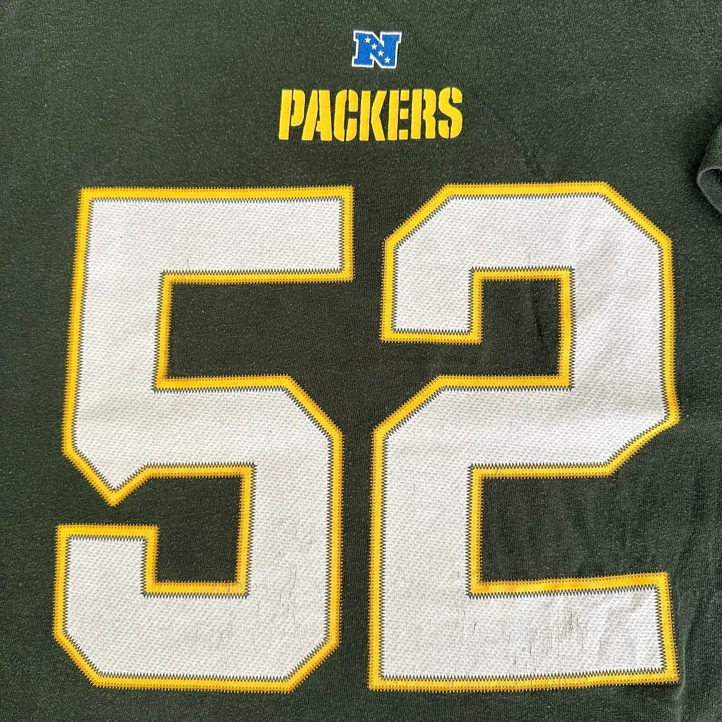 Vintage Y2K NFL Green Bay Packers Jersey T-Shirt Clay Matthews 52 Green XL