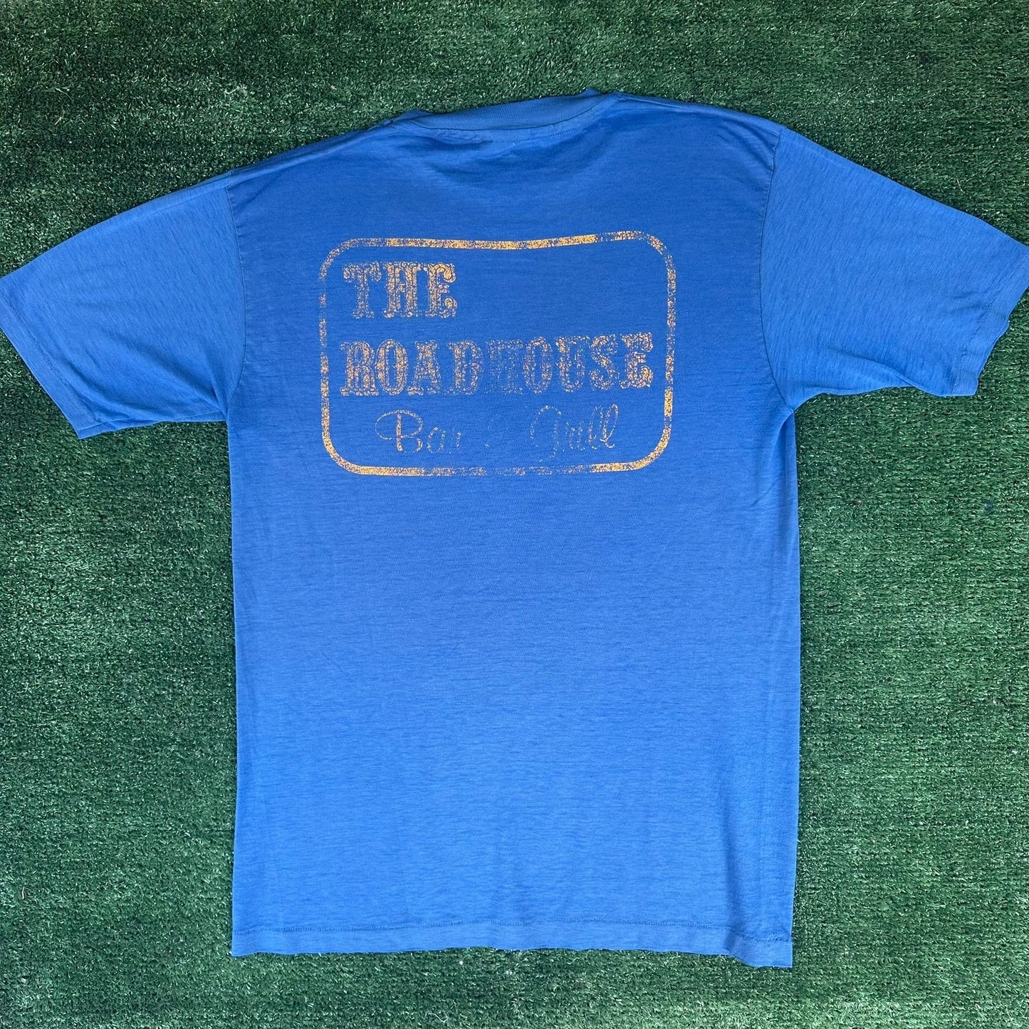 Vintage 80s Arizona Roadhouse Bar T-Shirt Blue M/L Single Stitch Thin Mirage AZ