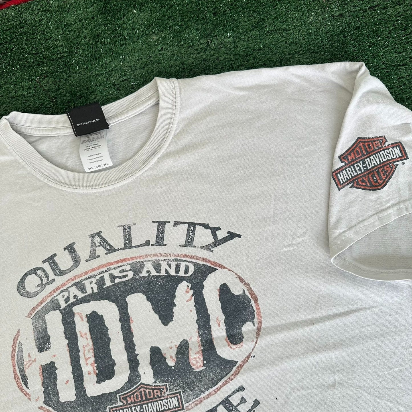 Vintage Y2K Harley Davidson Orlando Florida T-Shirt Biker Moto White XXL Grunge