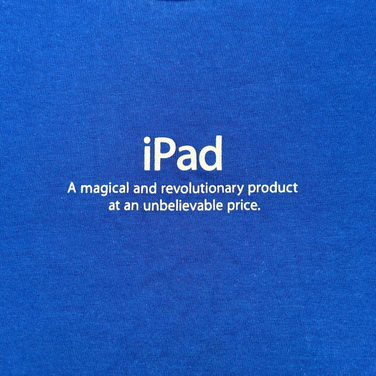 Vintage Y2K Apple Store iPad Release T-Shirt Rare Tech Promo 2010 Blue S Geek