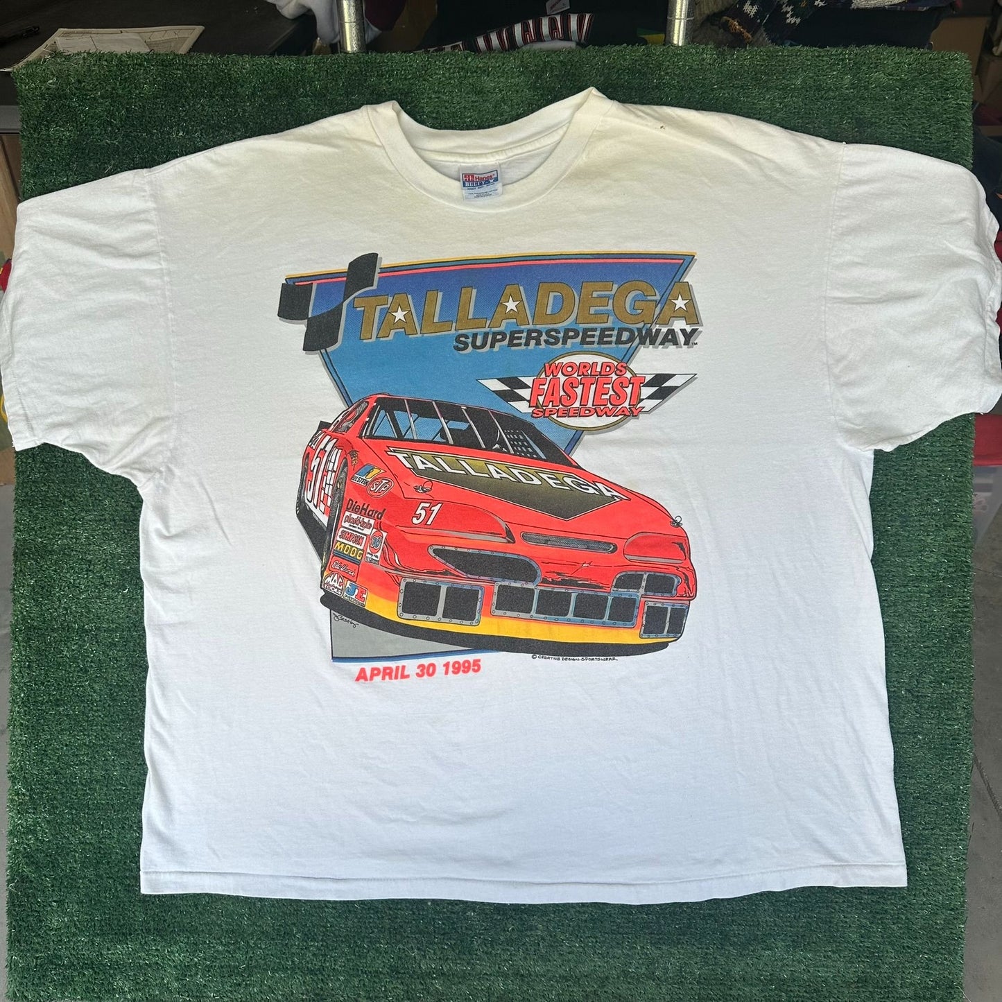 Vintage 90s NASCAR Talladega SuperSpeedway T-Shirt Racing 1995 Single Stitch 3XL