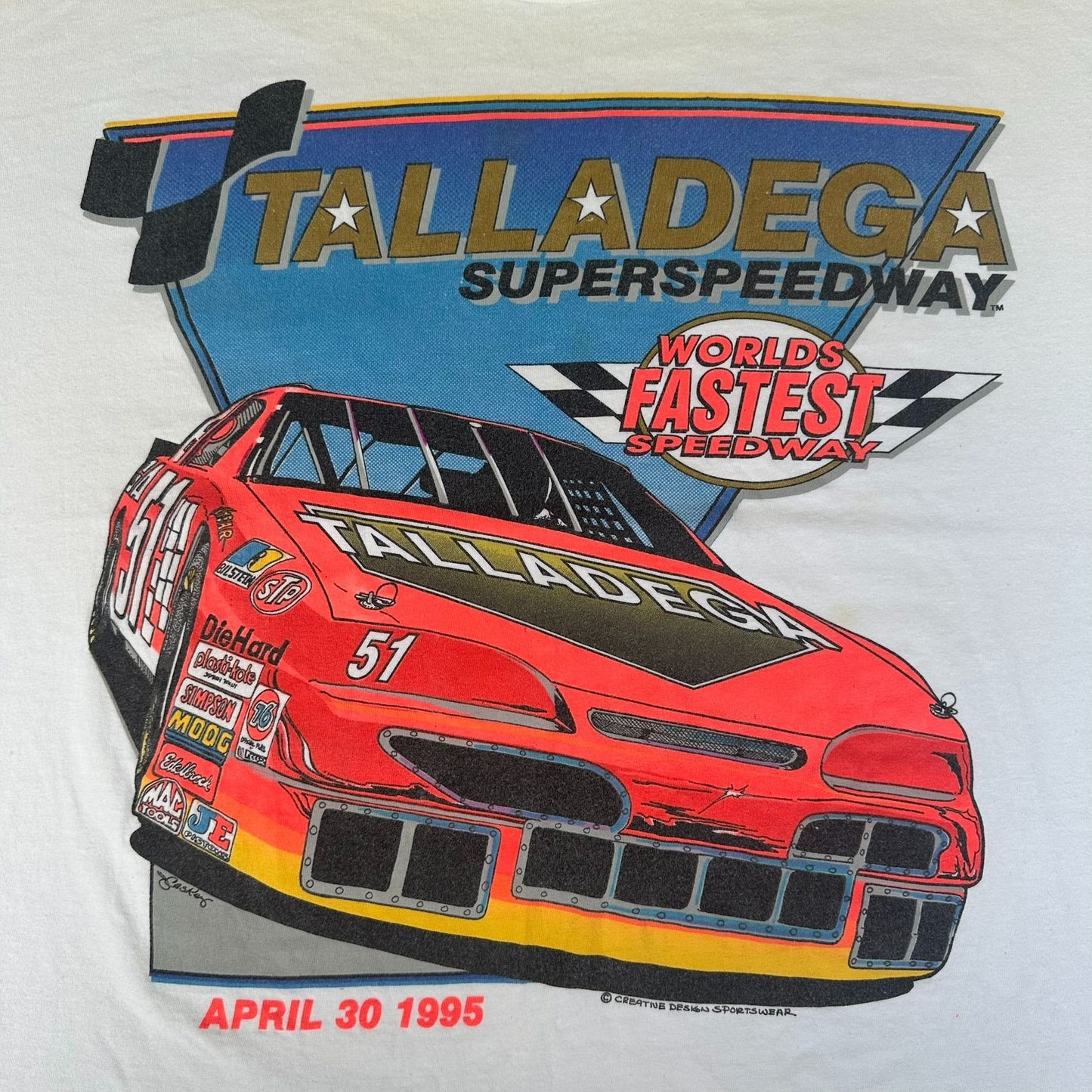 Vintage 90s NASCAR Talladega SuperSpeedway T-Shirt Racing 1995 Single Stitch 3XL