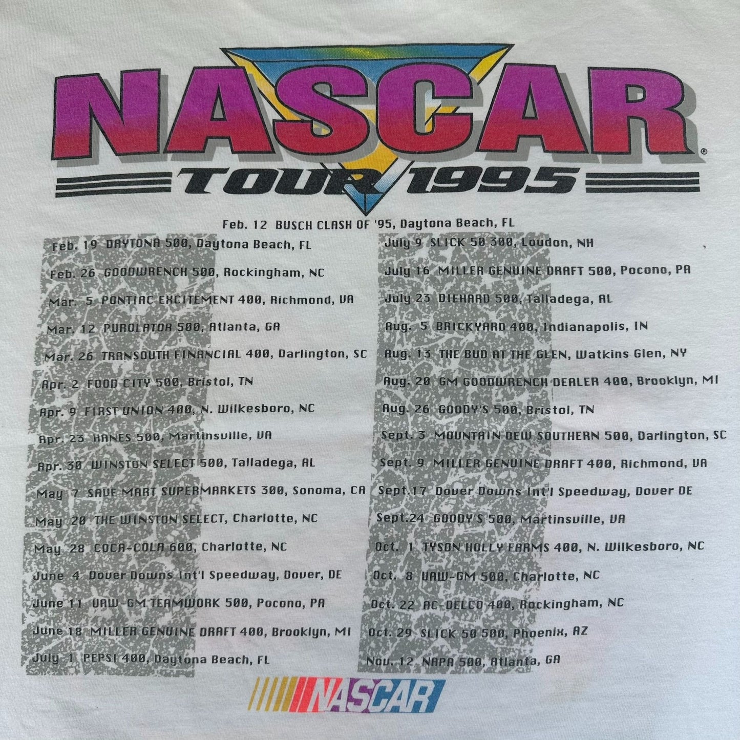 Vintage 90s NASCAR Talladega SuperSpeedway T-Shirt Racing 1995 Single Stitch 3XL