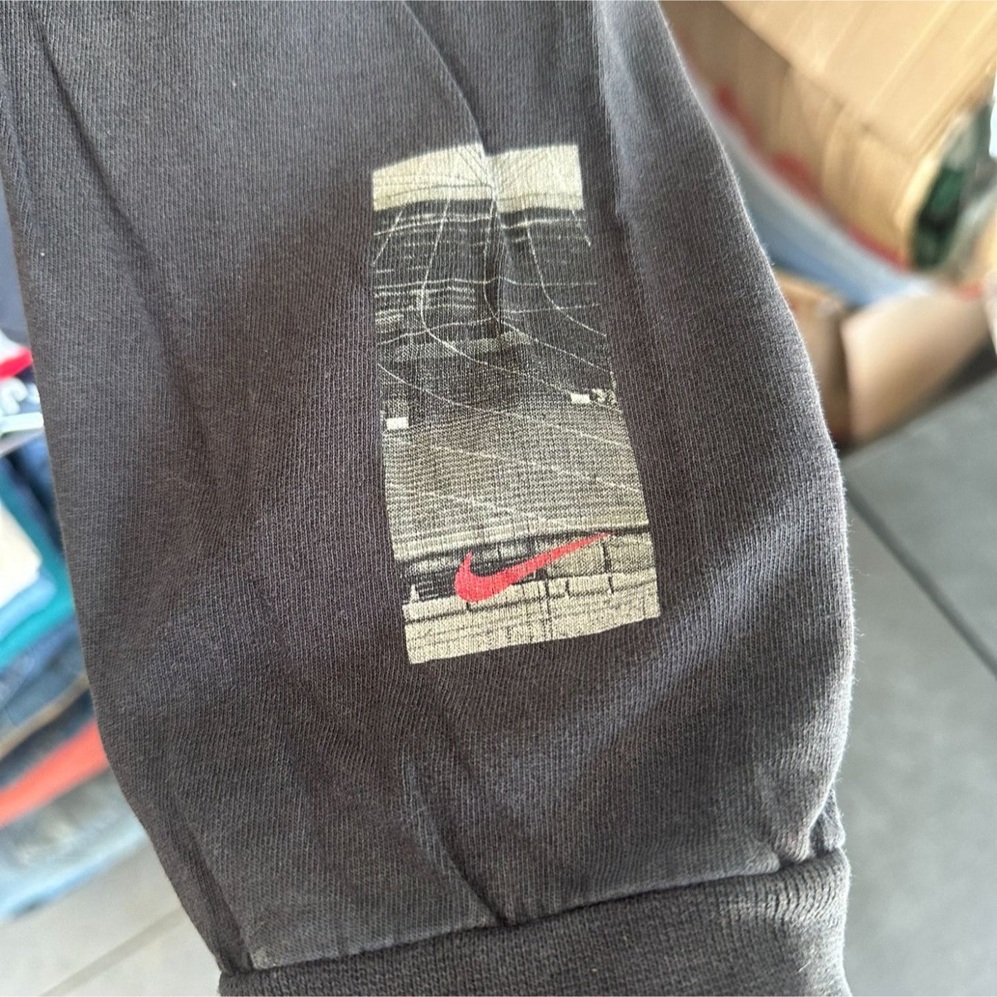 Vintage Y2K Nike Center Swoosh T-Shirt Long Sleeve Black XXL Streetwear Grunge