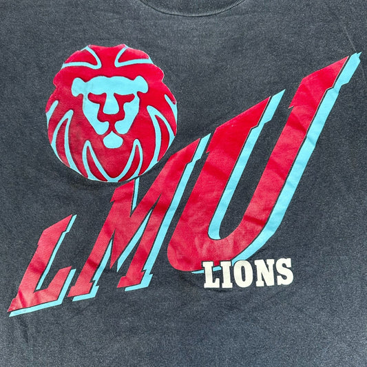 Vintage 90s LMU Loyola Marymount Lions T-Shirt Faded Black XL Single Stitch