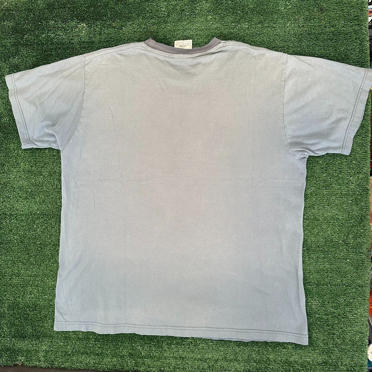 Vintage 90s Nike 1971 Box Logo Ringer T-Shirt Distressed Faded Boxy Gray L