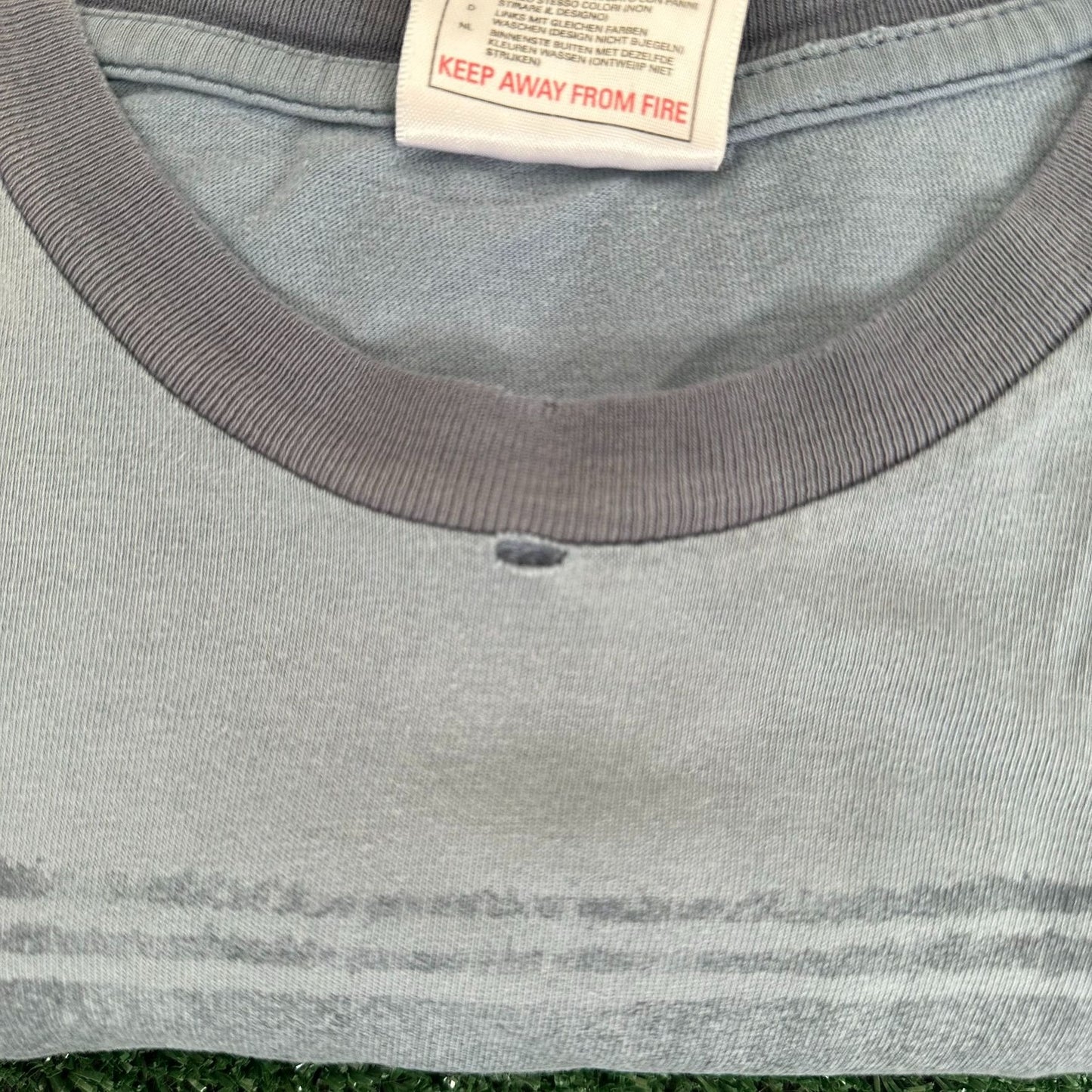 Vintage 90s Nike 1971 Box Logo Ringer T-Shirt Distressed Faded Boxy Gray L