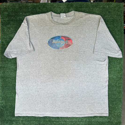 Vintage 90s Hard Rock Cafe Atlanta T-Shirt Distressed Gray XXL One Size Grunge