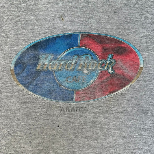 Vintage 90s Hard Rock Cafe Atlanta T-Shirt Distressed Gray XXL One Size Grunge