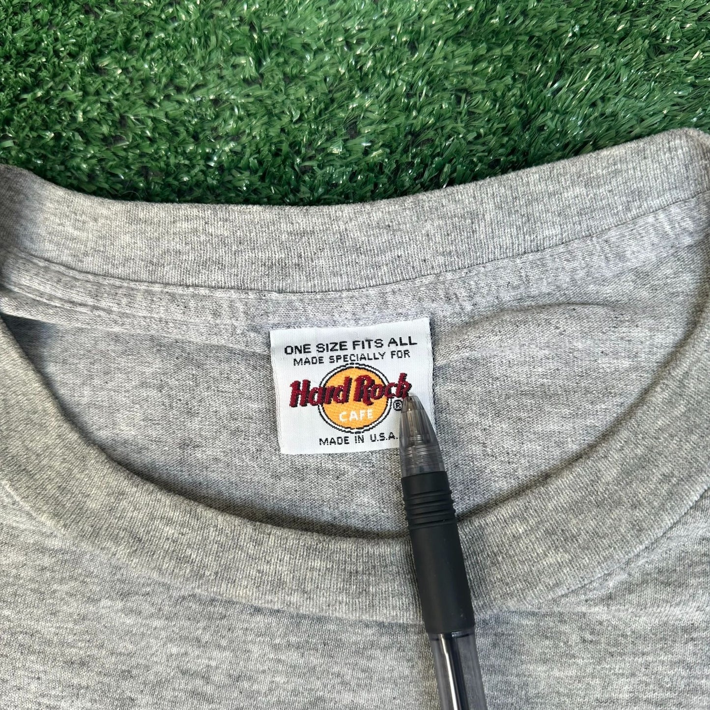Vintage 90s Hard Rock Cafe Atlanta T-Shirt Distressed Gray XXL One Size Grunge