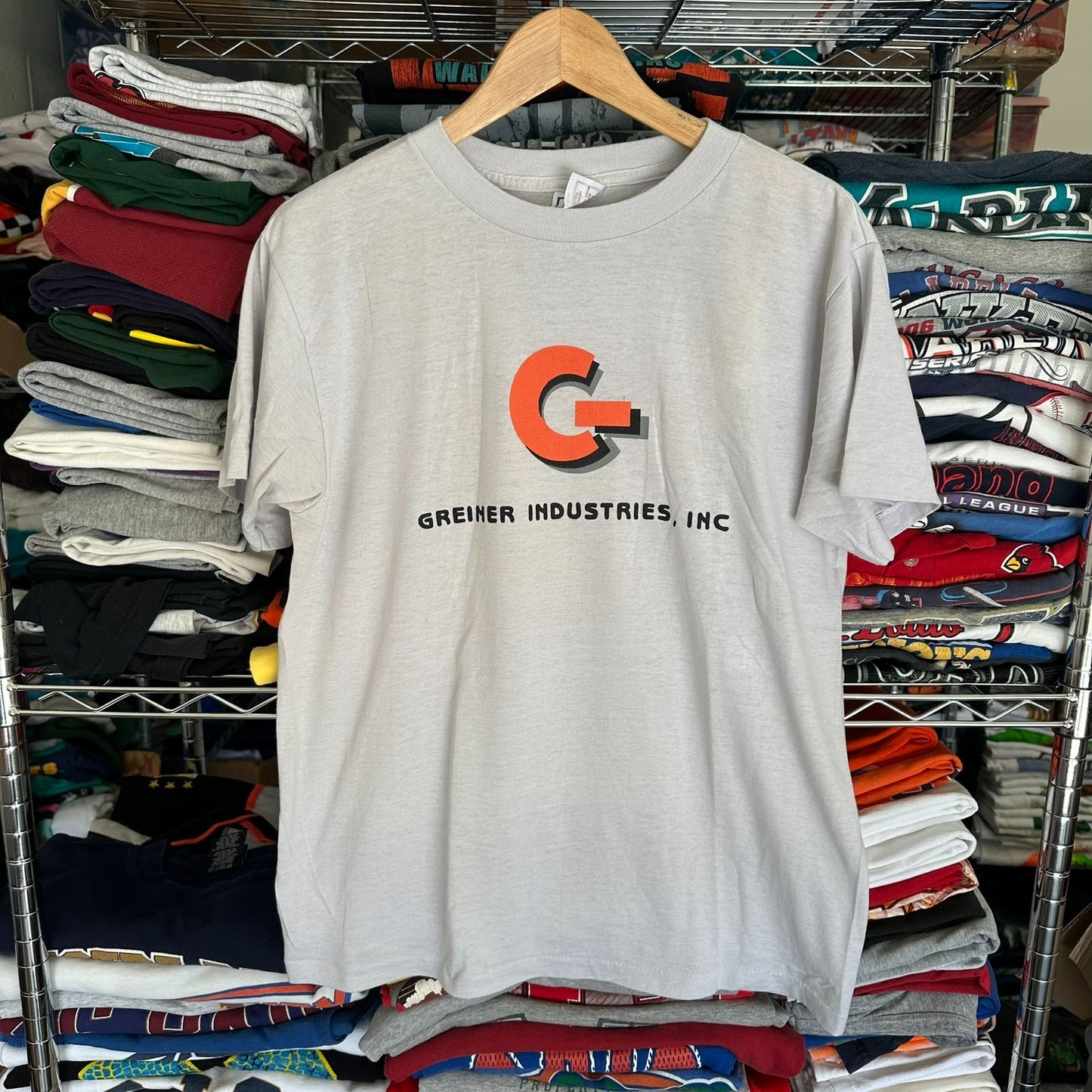 Vintage 80s Greiner Industries Steel Mill T-Shirt Workwear Grunge Single Stitch