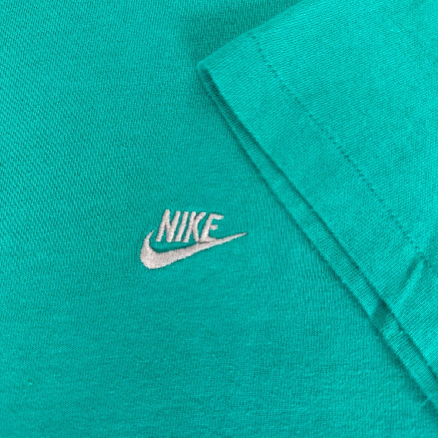 Vintage 80s Nike Mini Swoosh T-Shirt Teal M Single Stitch Streetwear Sportswear