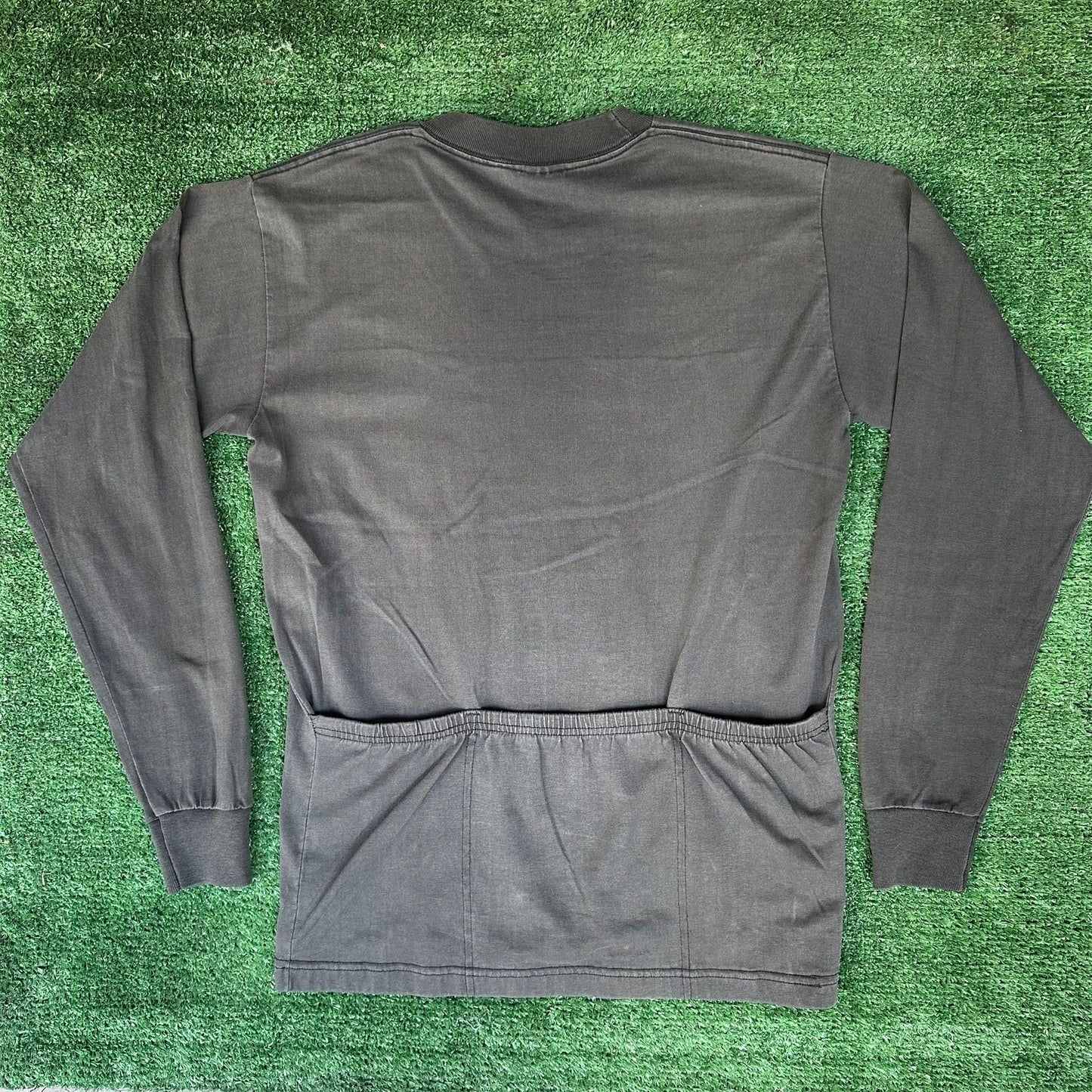 Vintage 90s Serac Neon Splatter Cycling T-Shirt Long Sleeve Faded Black BMX Rave