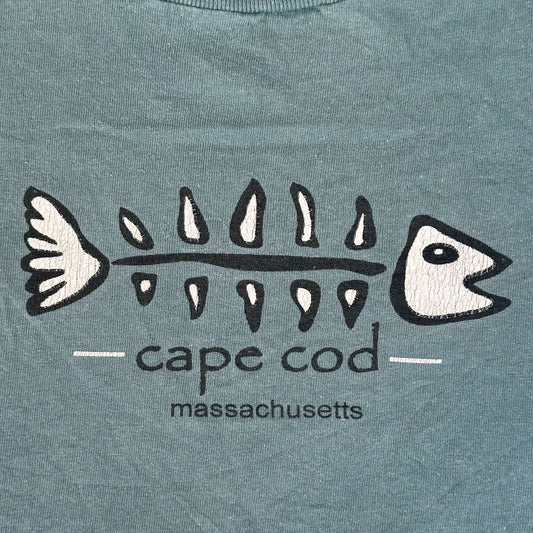Vintage 90s Cape Cod Fish T-Shirt Blue M Single Stitch Coastal Preppy Gorpcore