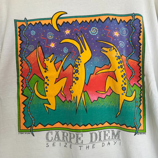 Vintage 90s Carpe Diem Desert Coyote T-Shirt Gorpcore Nature Single Stitch L