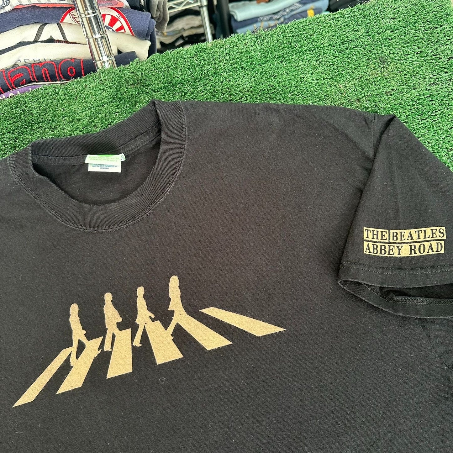 Vintage Y2K The Beatles Abbey Road T-Shirt Black XXL Retro Rock Album Cover
