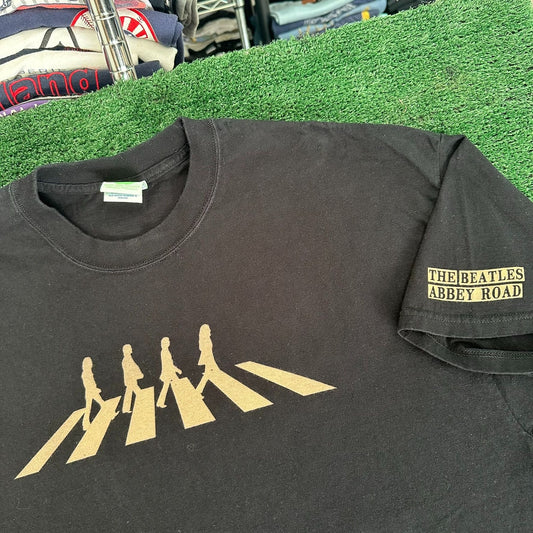 Vintage Y2K The Beatles Abbey Road T-Shirt Black XXL Retro Rock Album Cover
