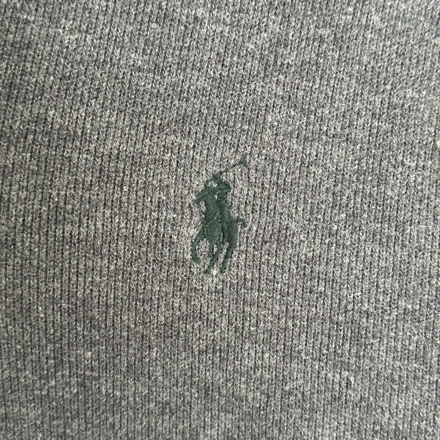 Vintage Polo Ralph Lauren Estate Rib Pullover Sweater 1/4 Quarter Zip Gray S