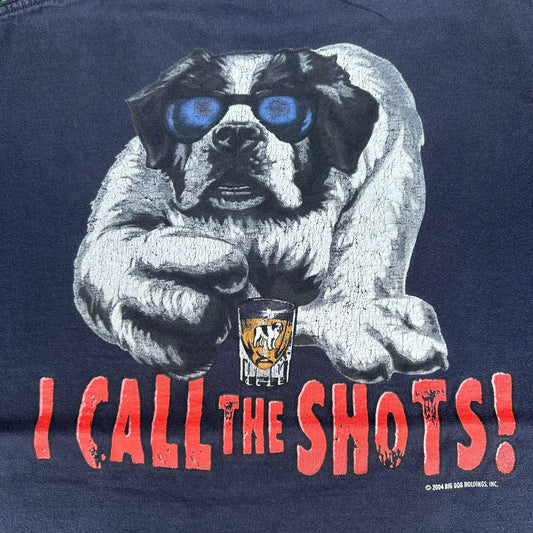 Vintage Y2K Big Dogs I Call the Shots T-Shirt Navy M Dadcore Drinking Humor