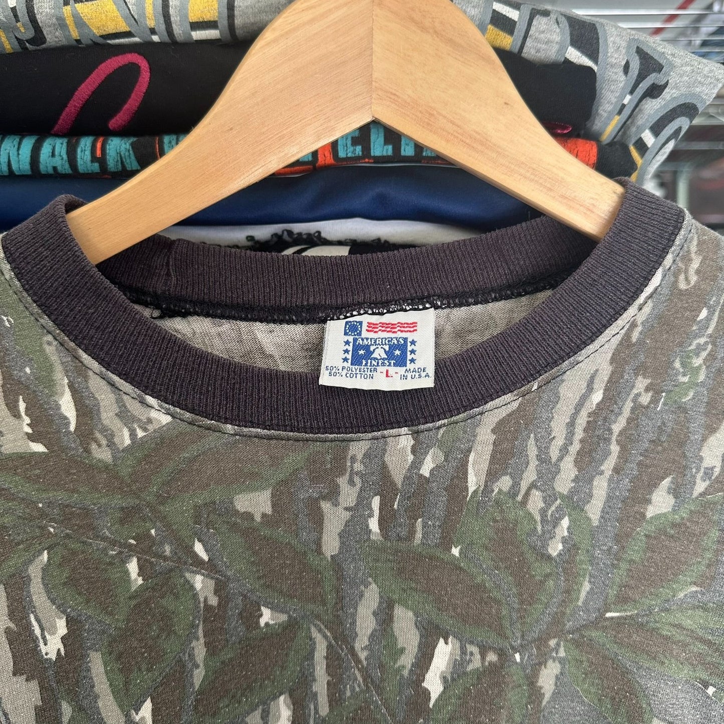 Vintage 80s Realtree Bark Camo T-Shirt Long Sleeve Single Stitch Outdoor Hunting