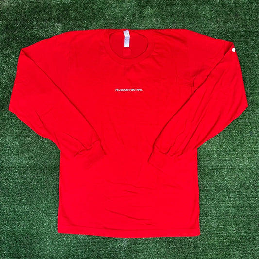Vintage Y2K Apple Store Employee iPhone T-Shirt Long Sleeve Red Rare Tech Promo