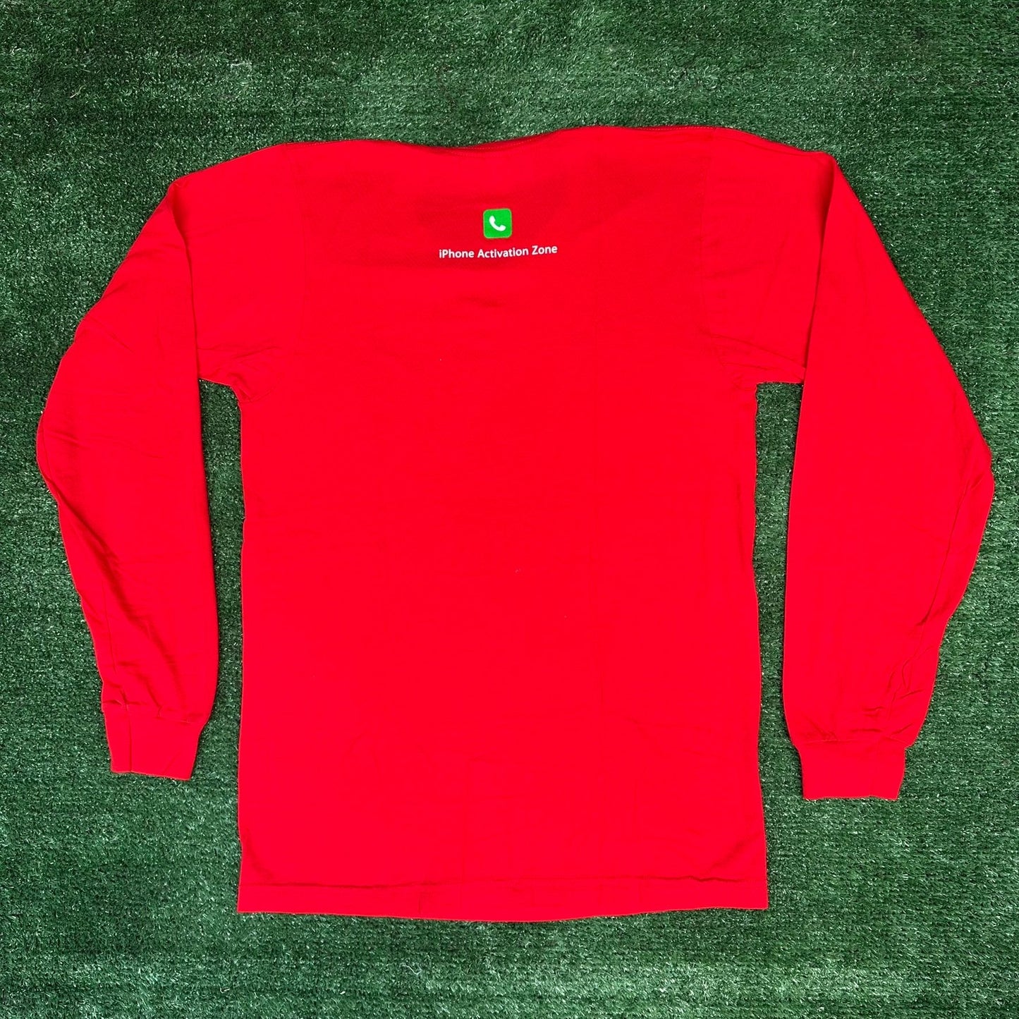 Vintage Y2K Apple Store Employee iPhone T-Shirt Long Sleeve Red Rare Tech Promo