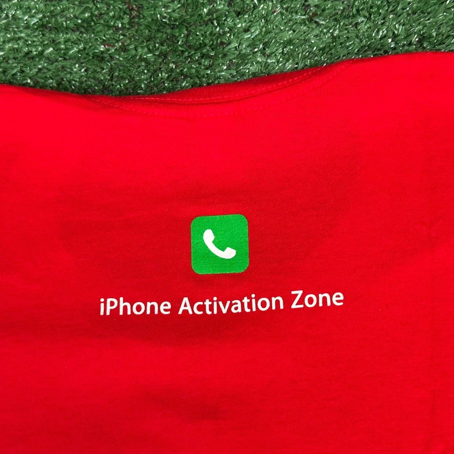 Vintage Y2K Apple Store Employee iPhone T-Shirt Long Sleeve Red Rare Tech Promo