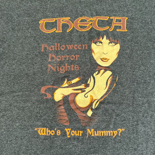 Vintage Y2K Elvira Halloween Horror Nights T-Shirt Mummy Gray S HHN Theta ΚΑΘ