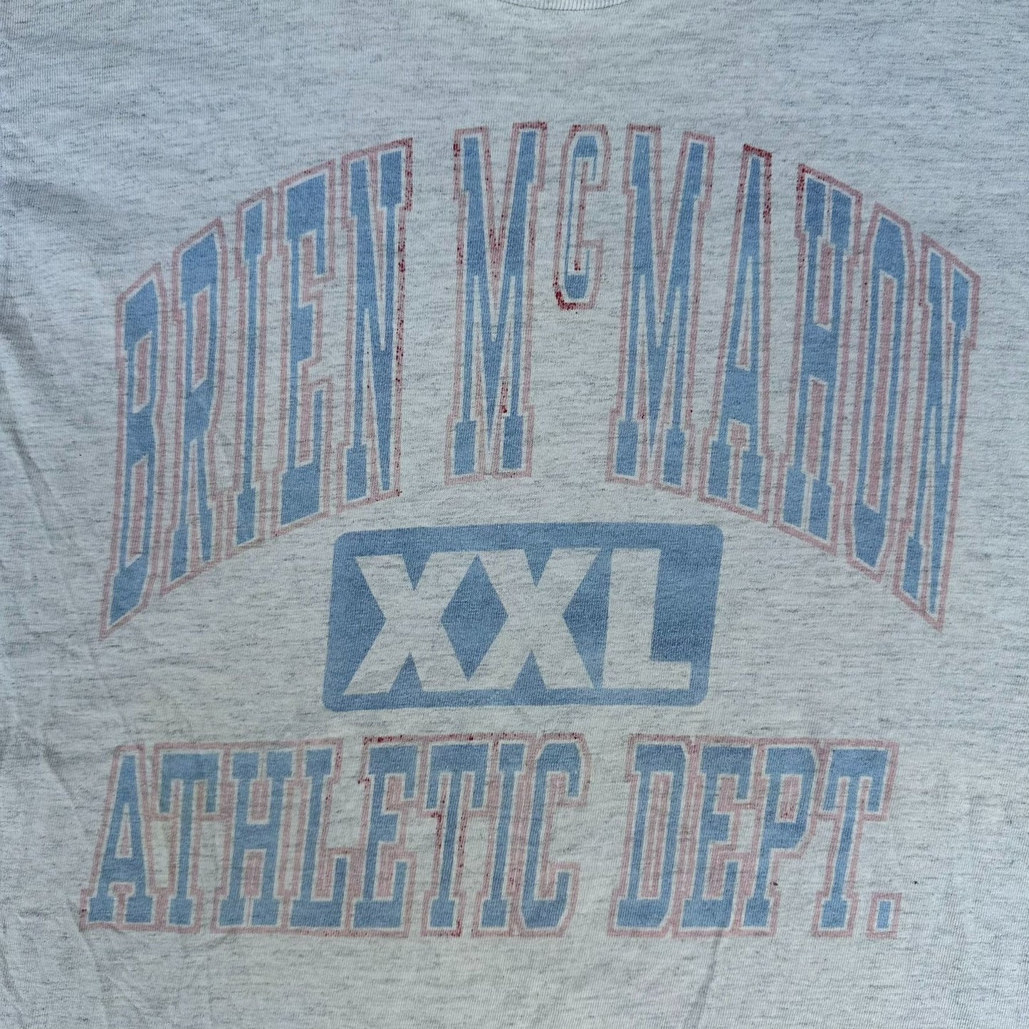 Vintage 90s Brien McMahon HS Athletic Dept. T-Shirt Gray M Single Stitch Grunge