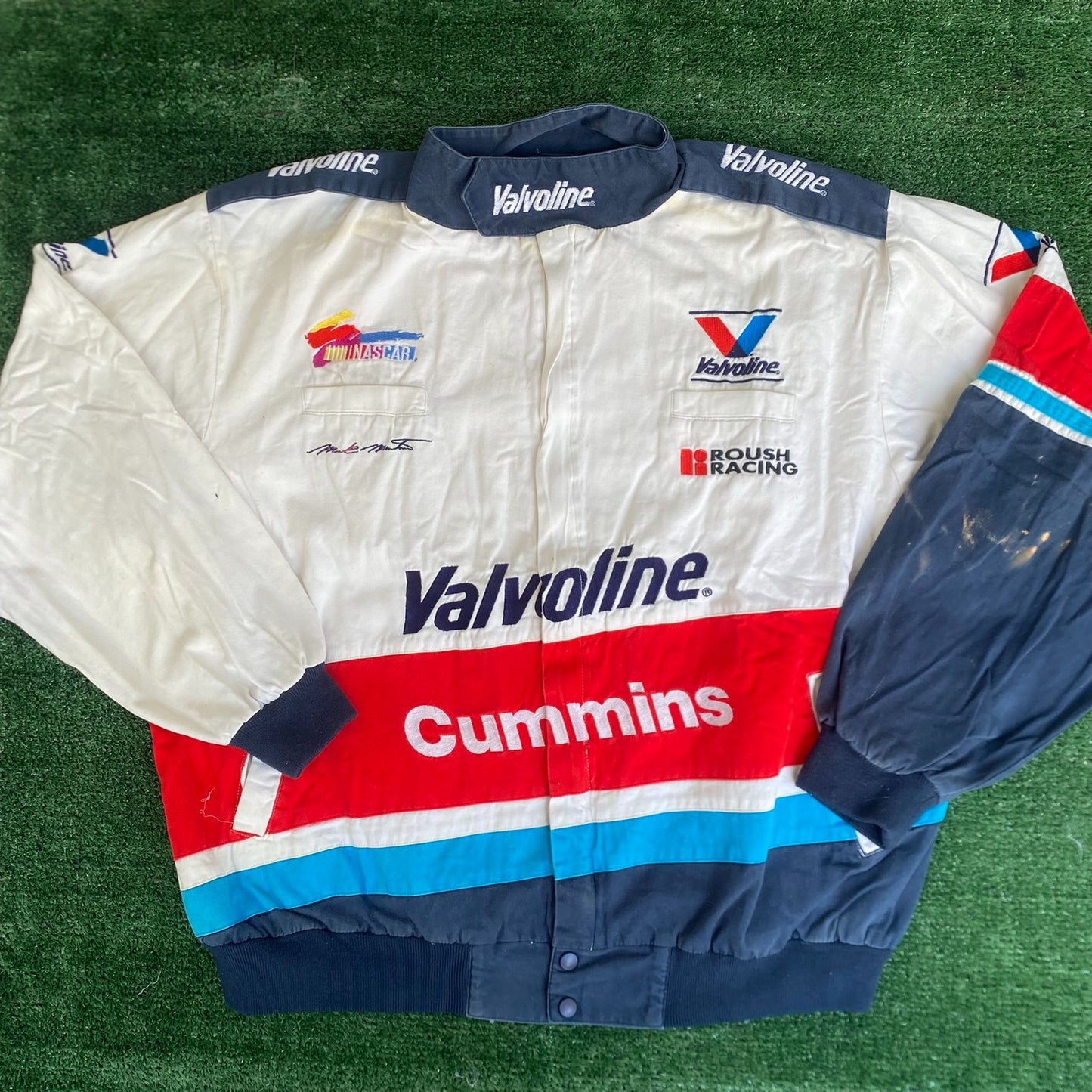 Vintage 90s Valvoline Cummins Racing Jacket NASCAR Bomber