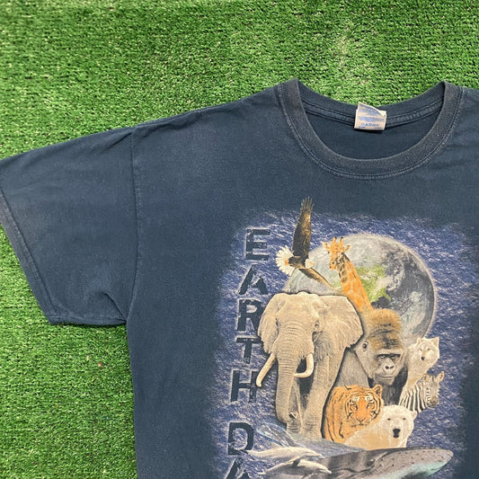 Vintage Y2K Earth Day Animals Essential Nature T-Shirt